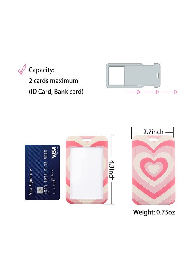 DMLSKY Lanyard With Id Badges Holder Pink Heart Neck Keychain Lanyard For Keys Cards Cute For Teacher Student - Image 3