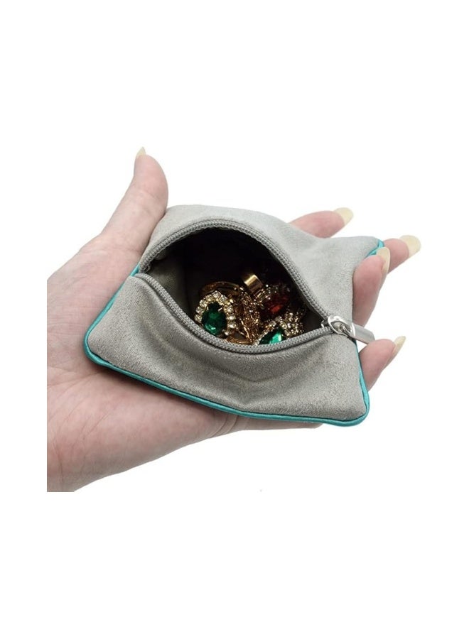 SHABILI 4pcs Microfiber Jewelry Pouches Velvet Jewelry Pouches with Snap Button Portable Storage Bag for Travel Women Jewelry Case Jewelry Organizer Pouch for Rings Bracelets Earrings Necklaces - Image 3