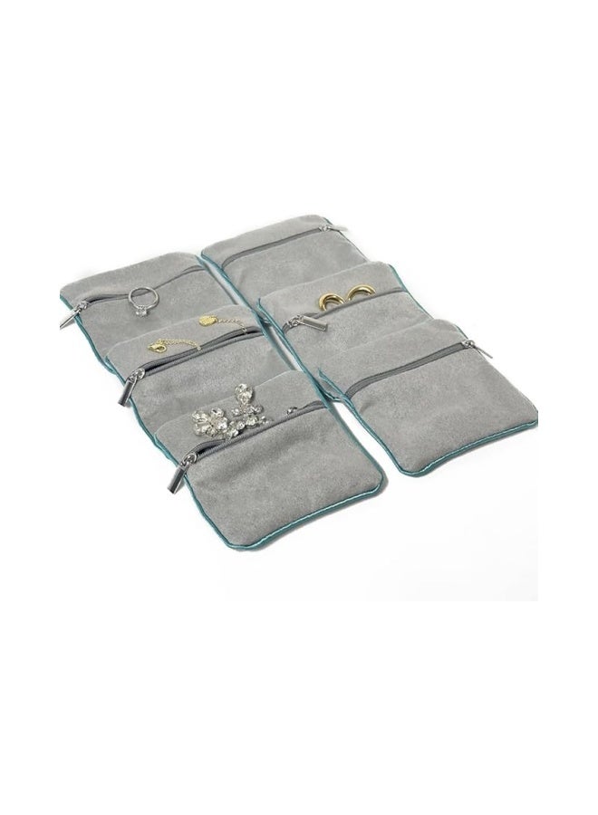 SHABILI 4pcs Microfiber Jewelry Pouches Velvet Jewelry Pouches with Snap Button Portable Storage Bag for Travel Women Jewelry Case Jewelry Organizer Pouch for Rings Bracelets Earrings Necklaces - Image 4