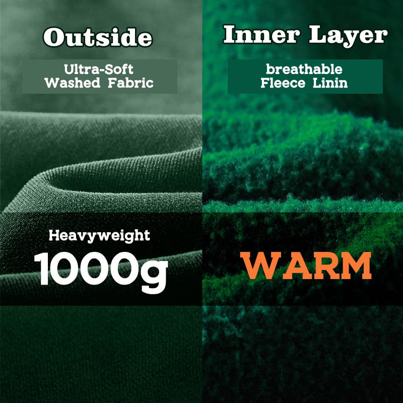 Dnzzs Womens Zip Up Hoodie Oversized Acid Wash Sweatshirts Heavyweight Fall Fashion Outfits Casual Jackets Winter Clothes,Dark Green,Small - Image 4