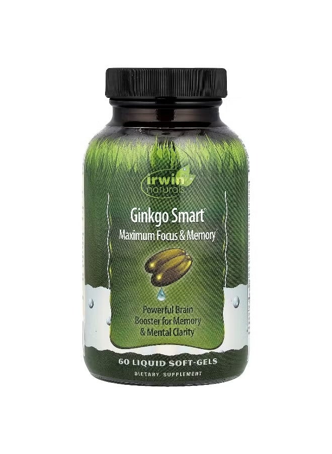 Irwin Naturals, Ginkgo Smart®, Maximum Focus & Memory, 60 Liquid Soft-Gels
