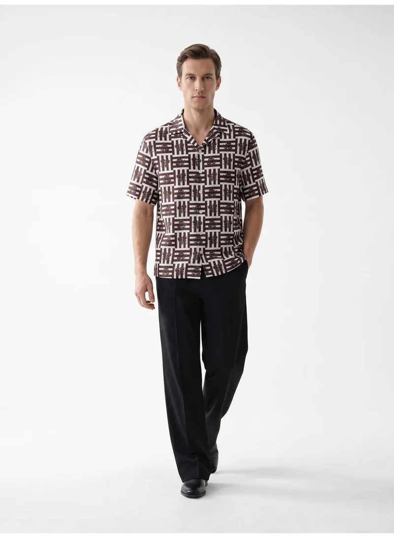 Tezhhomayaa Mireaux II Cuban Collared Shirt - Printed Short Sleeve