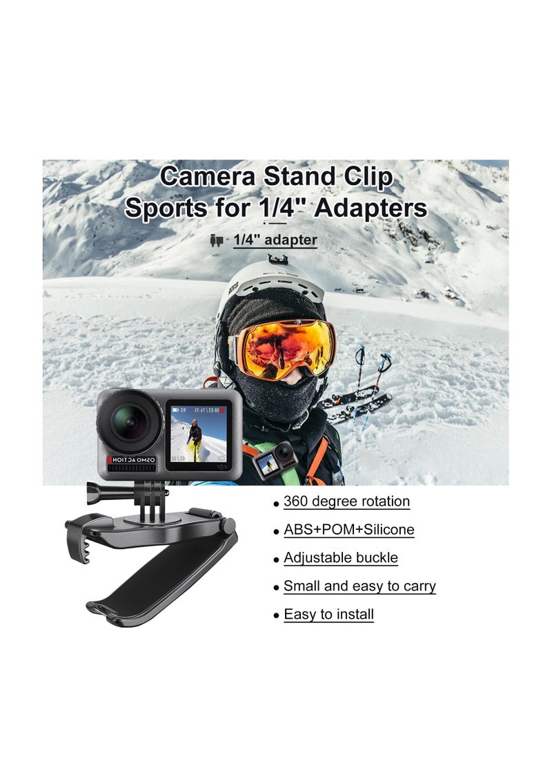 KASTWAVE - Backpack Clip Mount for Insta360 X4, Anti-Slide Backpack Camera Mount Camera Clip for Backpack Strap with 360 Degree Rotating Base for GoPro 12, 11, Insta360 X4, X3, X2, Go 3, DJI Osmo Pocket 3 - Image 1