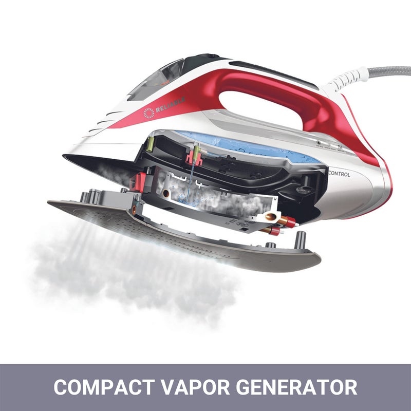 Reliable Reliable Velocity 270IR Steam Iron - Auto Control Compact Vapor Generator with Sensor Technology, Patented Technology for Continuous Steam, Zero Leaks, Perfect Temperature, 8 Programmable Setting  - Image 2