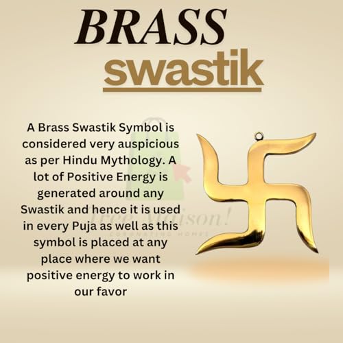 TREE MAISON CORONATING HOMES Brass Swastik (卐) Sathiya Wall Hanging Yantra | 9 Inch | Vastu Door Hanging for Najar Dosh|Weight-1kg Approx | Decorative Home Decor Symbol for Positive Vibes - Image 4