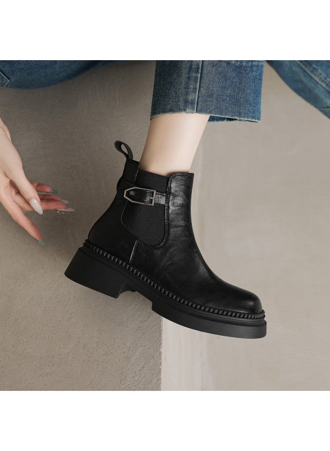 امي Ame Belt Buckle Chelsea Boots خريف شتاء ستايل جديد زلة على مرونة الكاحل أحذية عارضة متعددة الاستخدامات Martin Boots - Image 2