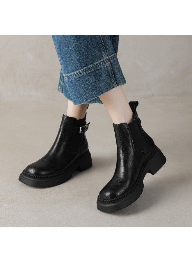 امي Ame Belt Buckle Chelsea Boots خريف شتاء ستايل جديد زلة على مرونة الكاحل أحذية عارضة متعددة الاستخدامات Martin Boots - Image 5