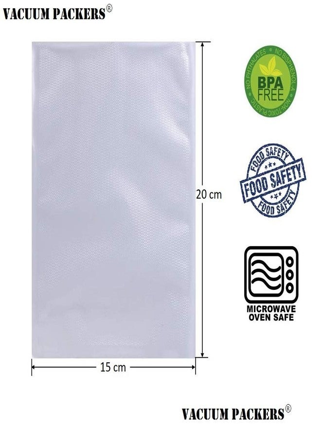 VACUUM PACKERS 15cm x 20cm Dotted Embossed Transparent Food Vacuum Pouches pack of 100 pcs - Image 2