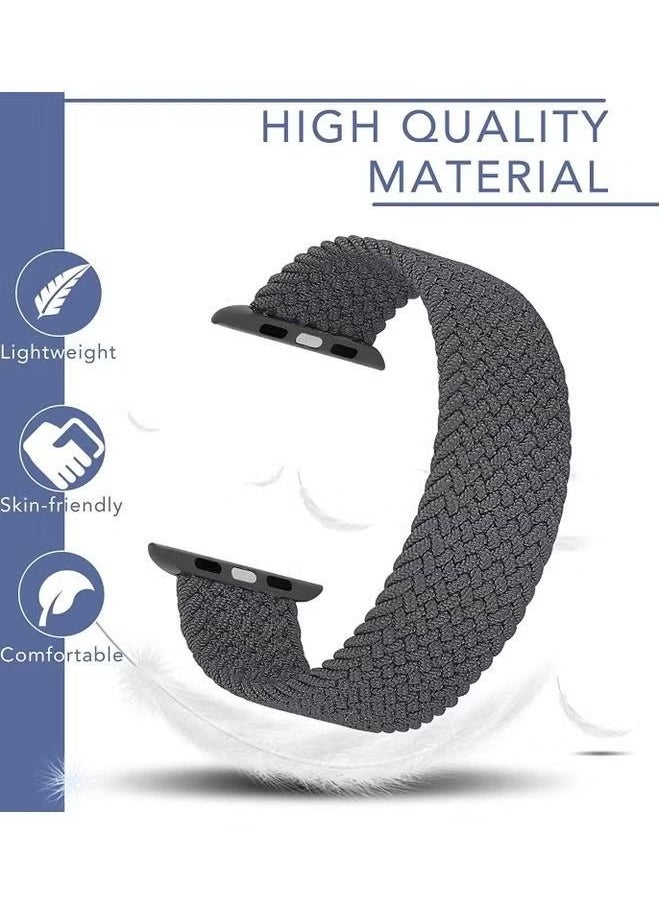 IAF - Braided Solo Loop Stretchy Strap Compatible with apple Watch Band SE 42/44mm Watch Series 7/6/5/4/3/2/1 - Image 1