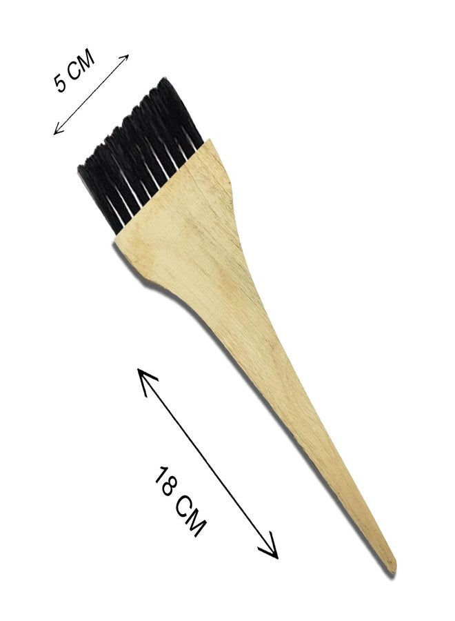 BlackLaoban Handmade Wide Theeth Wooden Combs Big Size Kacchi Neem Wood Comb Set for Men & Women Hair Growth with Wooden Dye Brush - Image 5