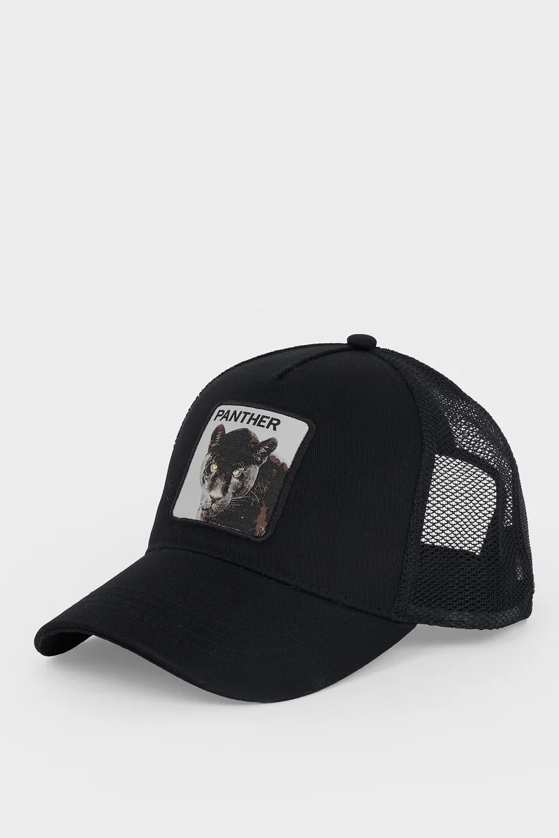 ديفاكتو Man Label Printed Woven Baseball Cap