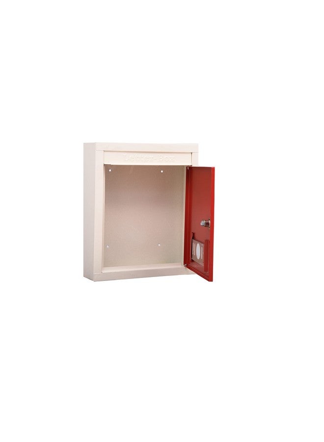 SPYLOCK Metal Mail Box Letter Box for Home and Gate Office Wall Mount Box Red & ivery Size (11 * 9 * 3 inch) - Image 2