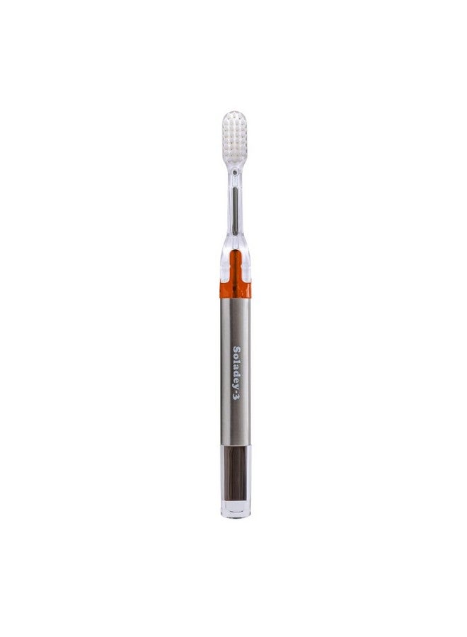 Soladey3 Ionic Toothbrush, Solar Panels and TiO2 Semiconductor, 4 Row Ultra Fine Orange, You can Brush Without Toothpaste - Image 1