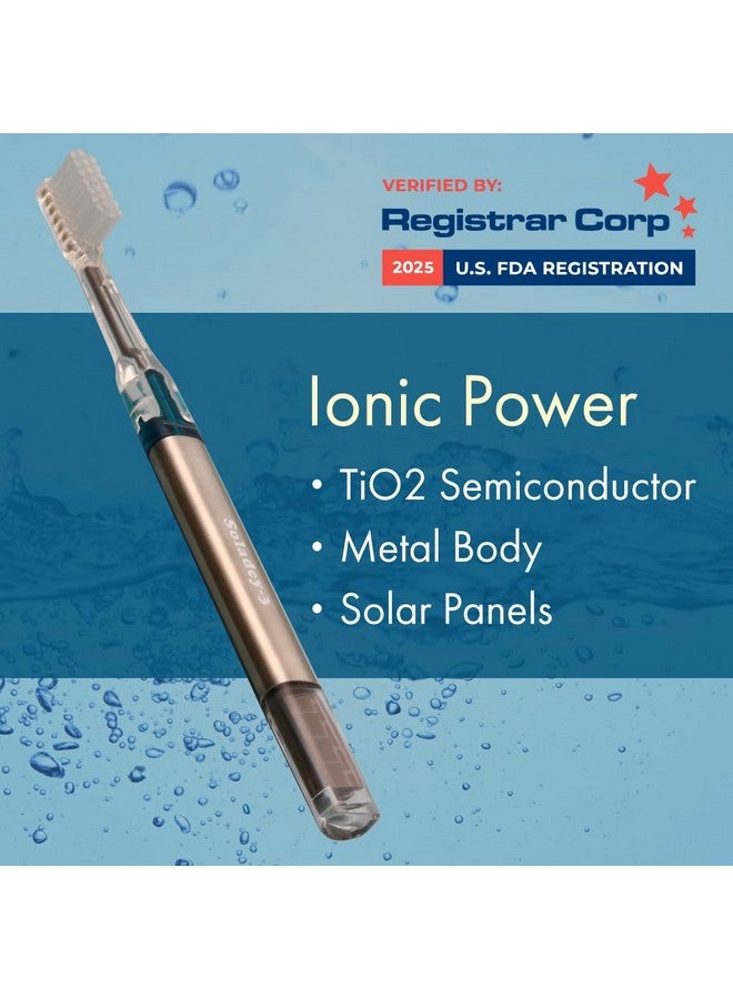 Soladey3 Ionic Toothbrush, Solar Panels and TiO2 Semiconductor, 4 Row Ultra Fine Orange, You can Brush Without Toothpaste - Image 3