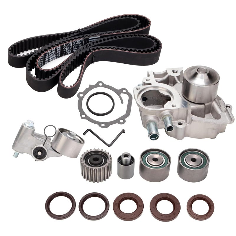 AUCERAMIC TKF004 Timing Belt Kit with Water Pump Fit for Subaru Impreza Wrx Sti Forester Legacy Outback 20L 25L Turbo H4 DOHC ReplaceTCKWP328