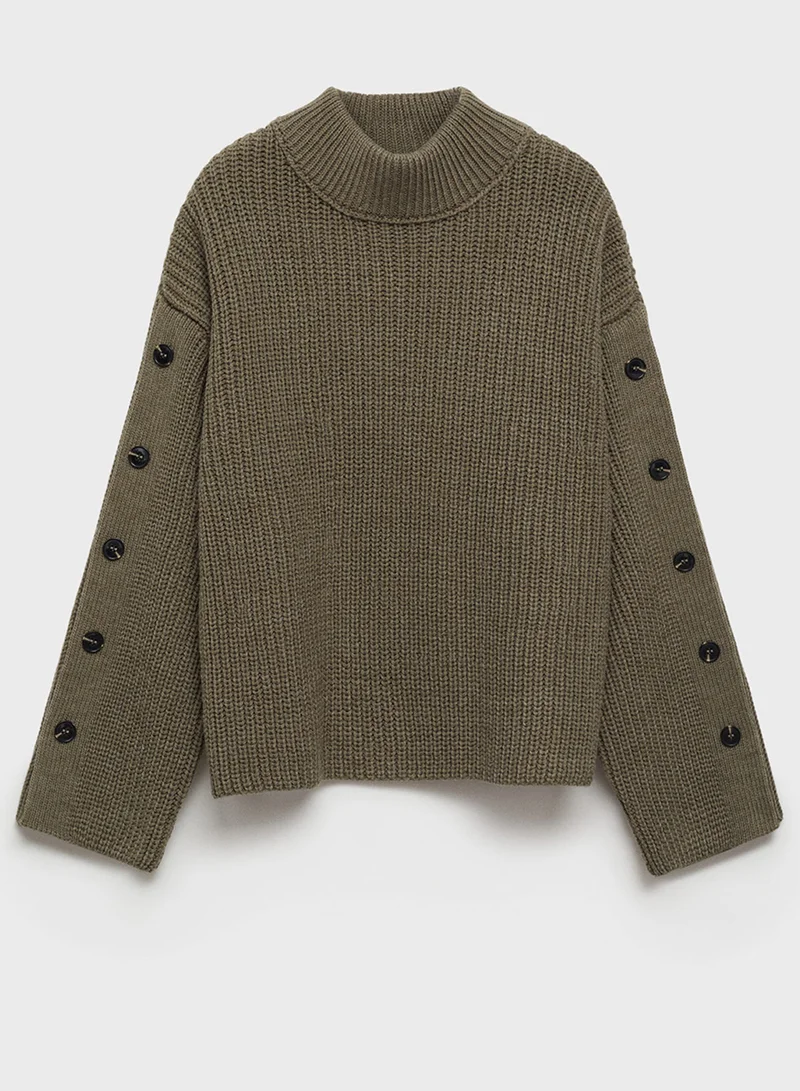 مانجو Buttons Detail Knit Sweater