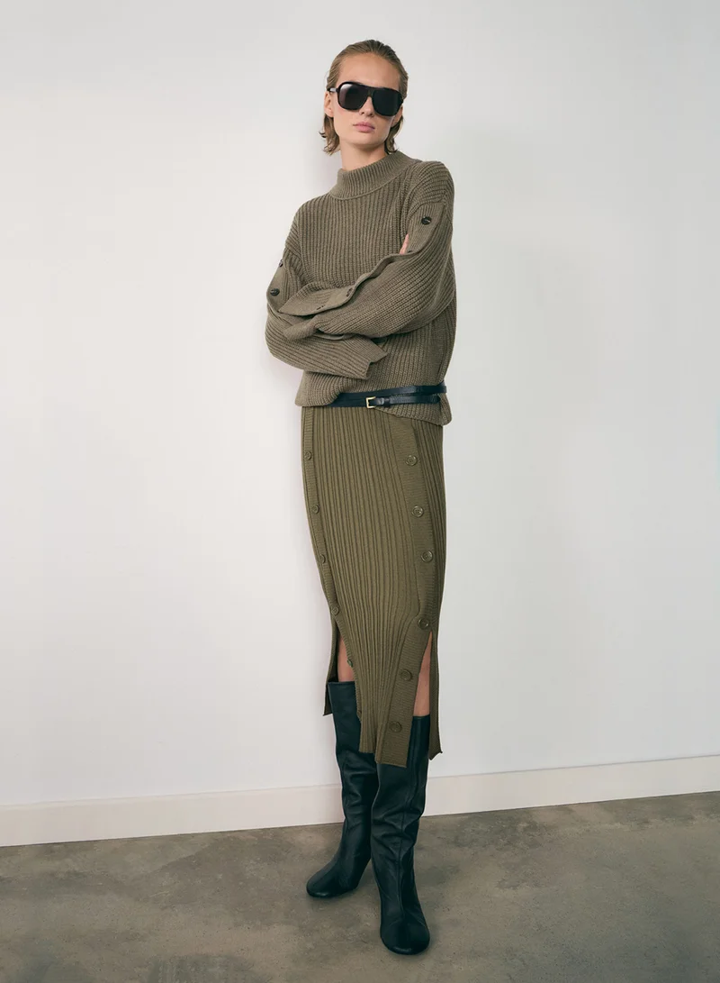 مانجو Buttons Detail Knit Sweater
