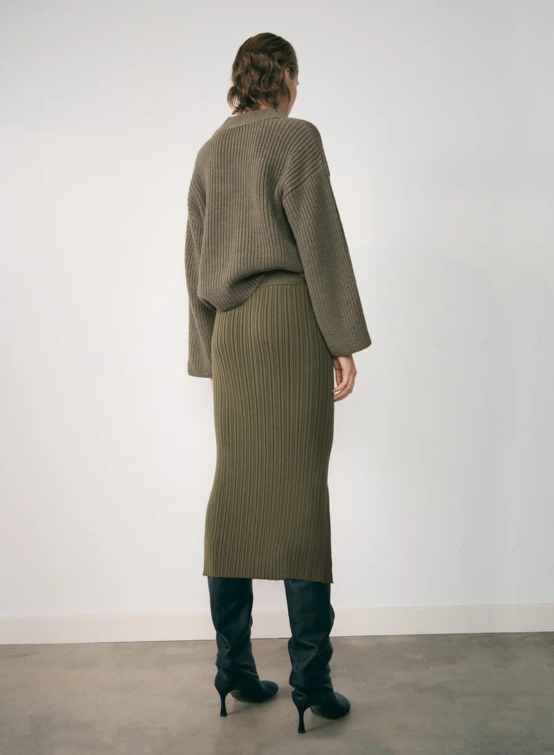 مانجو Buttons Detail Knit Sweater