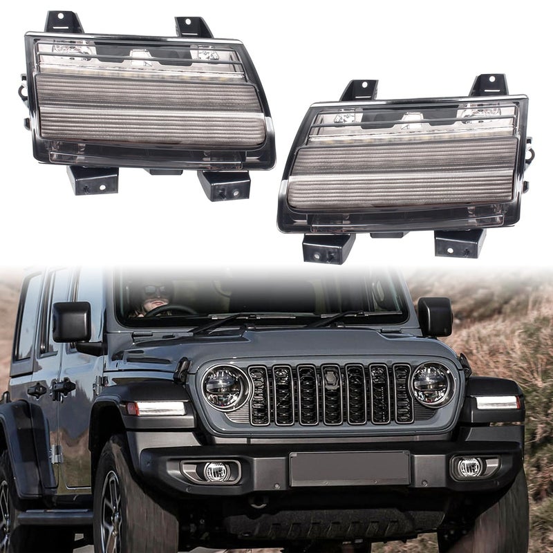 KAKABAS LED Fender Light Sequential Turn Signal Light Lamp Compatible With Jeep Wrangler JL 20182023 Front Wheel Eyebrow Light Not Fit Sport Model - Image 2