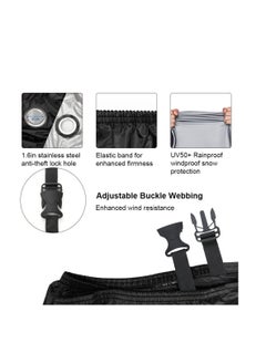 SYOSI Waterproof Motorcycle Cover, 210D Motorbike Cover, UV Scratch Bird Droppings Heat-Resistant Outdoor Protection, XL Motorcycle Cover, Anti Resistant Colorfast with Night Reflective Strips  - Image 3