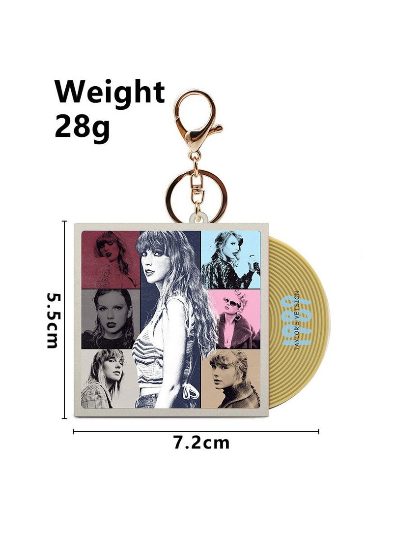 1-Piece Taylor Swift Keychain Vintage Record Keychain