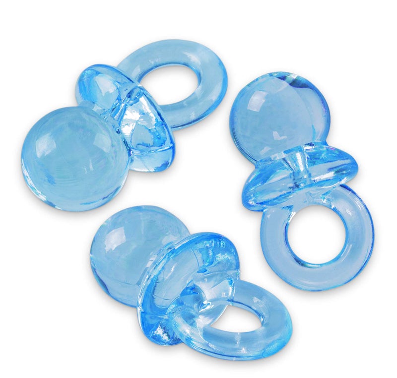 Super Z Outlet Mini Acrylic Baby Pacifiers for Baby Shower Decorations, Table Scatter, Party Favors, Games & Activities - 144 Pieces(Blue) - Image 2