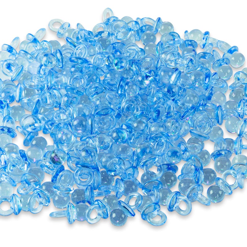 Super Z Outlet Mini Acrylic Baby Pacifiers for Baby Shower Decorations, Table Scatter, Party Favors, Games & Activities - 144 Pieces(Blue) - Image 3