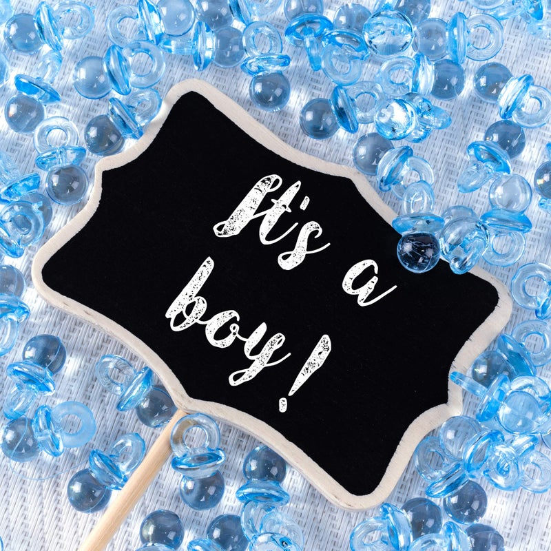 Super Z Outlet Mini Acrylic Baby Pacifiers for Baby Shower Decorations, Table Scatter, Party Favors, Games & Activities - 144 Pieces(Blue) - Image 5