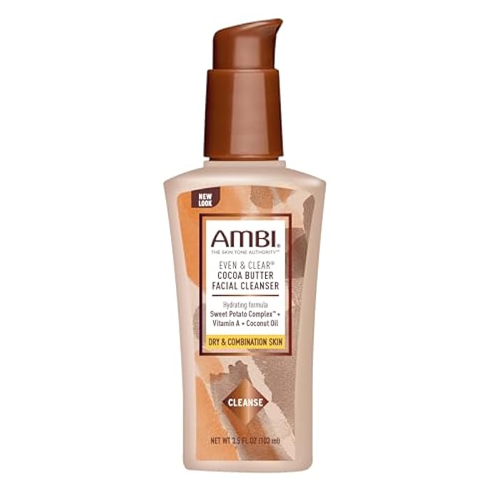 Ambi Even & Clear Cocoa Butter Facial Cleanser With Nutrient-Rich Sweet Potato Complex | Hydrating Formula | Helps Even Skin Tone | 3.5 Ounce - Image 1