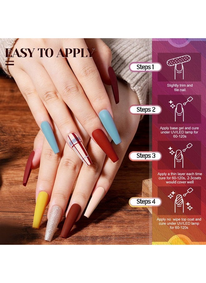 JEWHITENY JEWHITENY 45 PCS Gel Nail Kit with 42 Colors Nail Polish Set Green Blue Red Pink Collection Gifts for Women  - Image 5