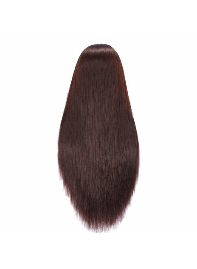 Hairlink 26-28'' Mannequin Head Synthetic Fiber Hair Styling Training Head Dolls for Cosmetology Manikin Maniquins Practice Head with Stand (6611LB0420) - Image 5