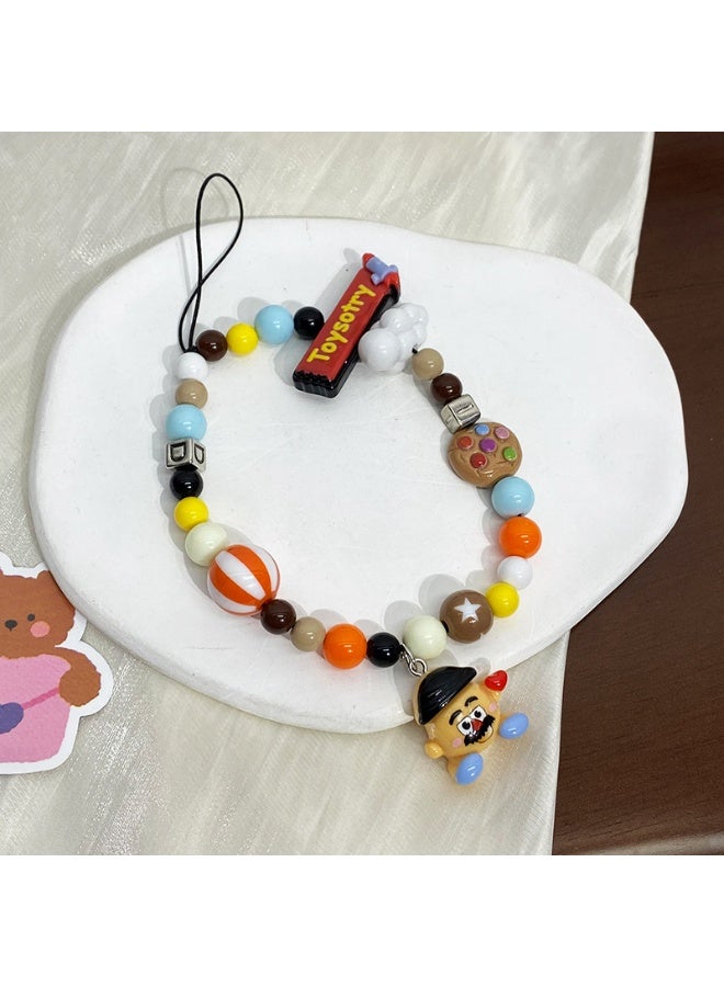 NIBEMINENT Beaded Phone Lanyard, Anti Lost Removable Wrist Strap, Buzz Lightyeartoons Bracelet Pendant, Phone Keychain Lanyard