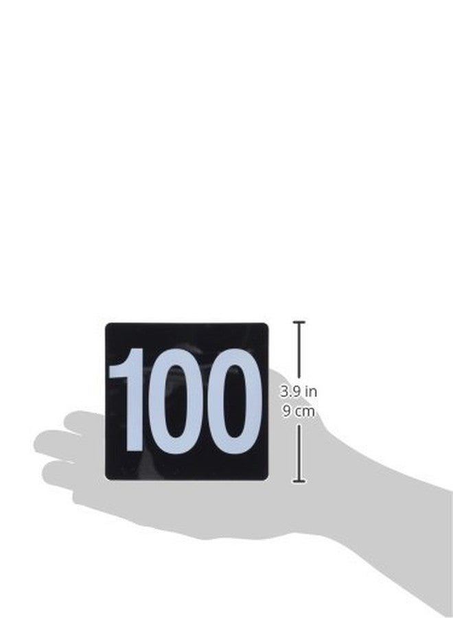 New Star Foodservice 23084 1-100 Double Side Plastic Table Numbers, 4" x 4" Inch, Light Grey on Black - Image 3