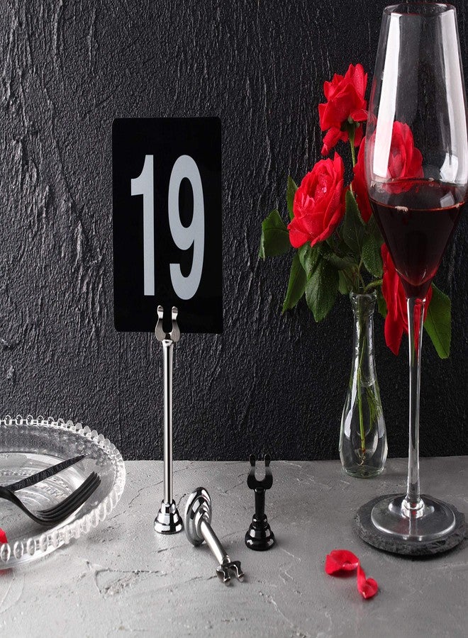 New Star Foodservice 23084 1-100 Double Side Plastic Table Numbers, 4" x 4" Inch, Light Grey on Black - Image 2