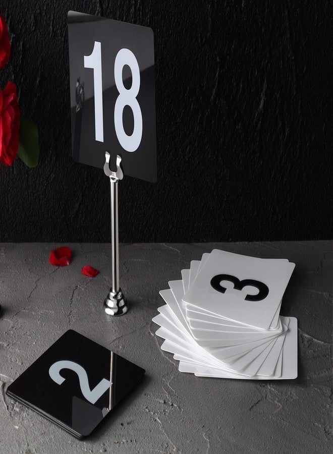 New Star Foodservice 23084 1-100 Double Side Plastic Table Numbers, 4" x 4" Inch, Light Grey on Black - Image 4