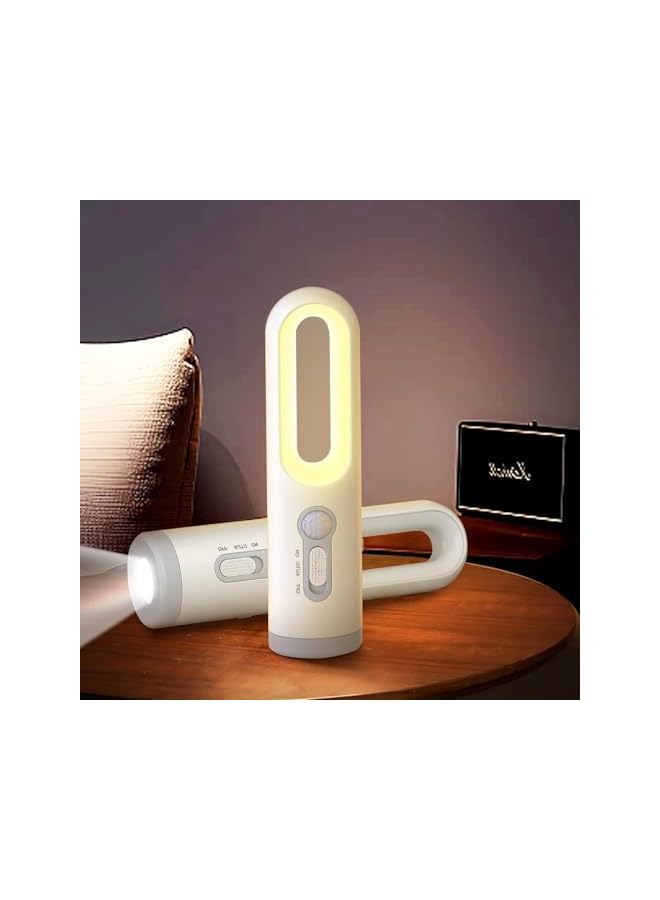 PROMASS promass LED Rechargeable Bedside Flashlight with Motion Sensor, Outdoor Portable White Light and Warm Light Two In One Multifunctional Light, Camping Learning Homework Eye Protection Night Light.  - Image 2