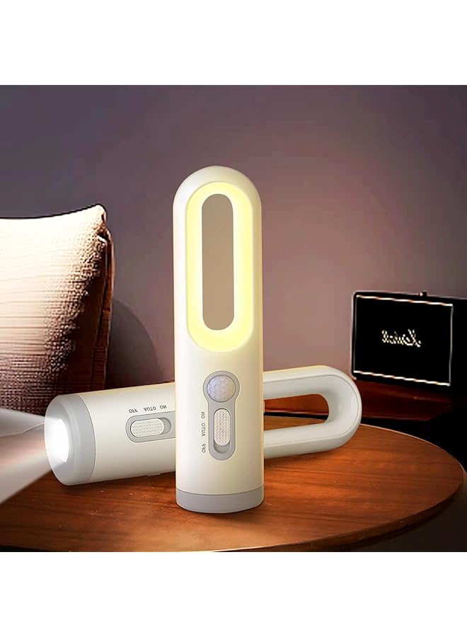 PROMASS promass LED Rechargeable Bedside Flashlight with Motion Sensor, Outdoor Portable White Light and Warm Light Two In One Multifunctional Light, Camping Learning Homework Eye Protection Night Light.  - Image 1