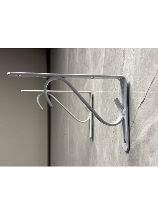 Biella 2Pcs Decorative Wall Mounted Scaffold Board Shelf Brackets,Right Angle L-Shape Shelf Support Brackets For Living Room Bedroom Office (20.70X11.50)  - Image 3
