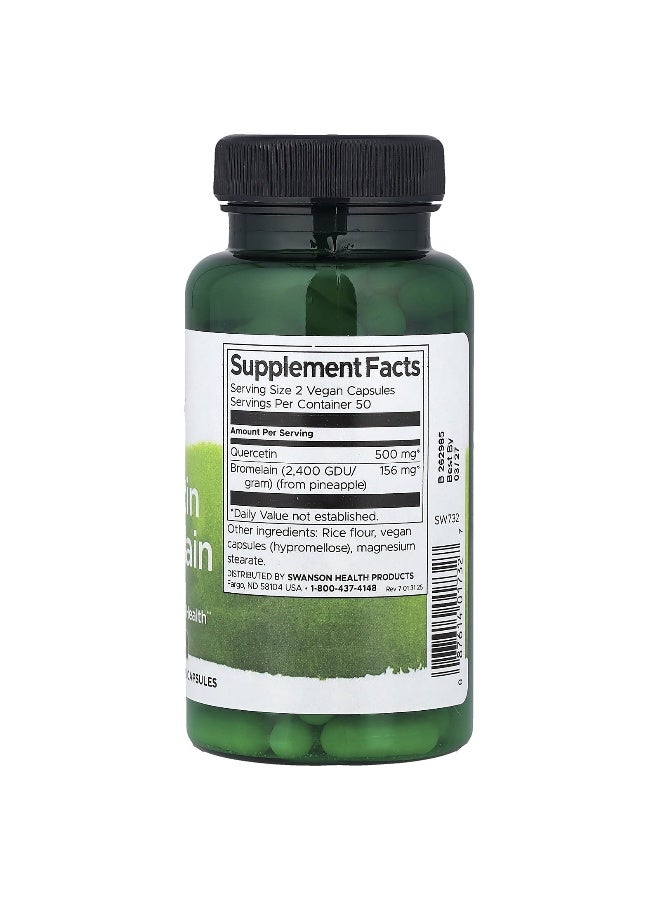 Swanson, Quercetin & Bromelain, 100 Vegan Capsules - Image 2