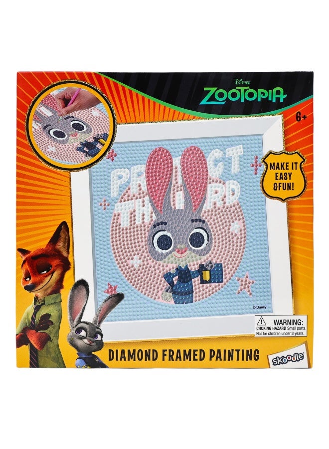 Disney Zootopia Diamond Framed Painting Kit - Judy Hopps DIY Diamond Painting Kit for Kids, Crystal Art & Craft Activity Set for Ages 6+ - Image 3
