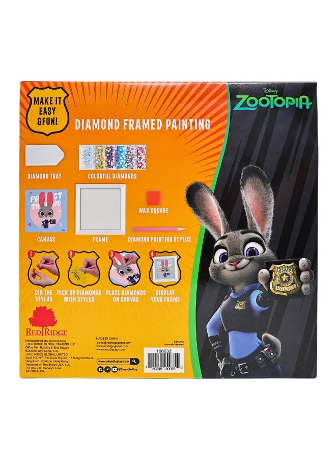 Disney Zootopia Diamond Framed Painting Kit - Judy Hopps DIY Diamond Painting Kit for Kids, Crystal Art & Craft Activity Set for Ages 6+ - Image 4