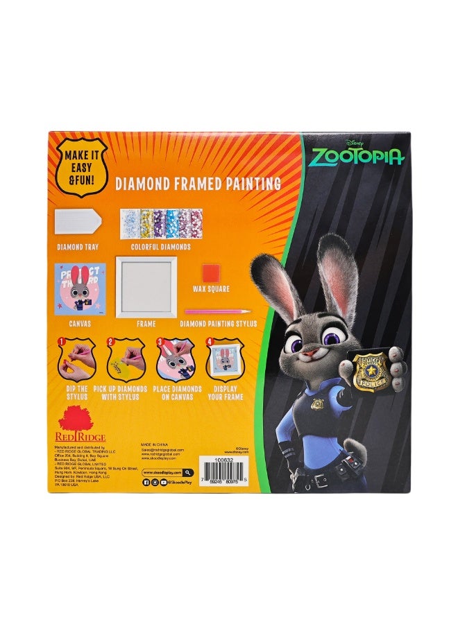 Disney Zootopia Diamond Framed Painting Kit - Judy Hopps DIY Diamond Painting Kit for Kids, Crystal Art & Craft Activity Set for Ages 6+ - Image 2