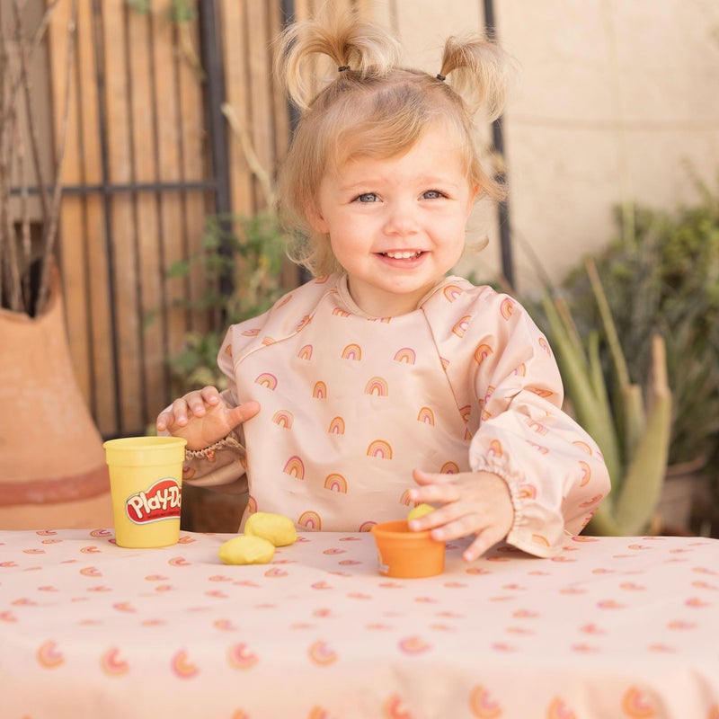 Tiny Twinkle Mess-Proof Splat Mats For Under High Chairs Or Table Cover Art Projects For Baby And Toddler - Waterproof, Washable Floor Or Table Splash Mat 51"" X 51"" (Boho Rainbow) - Image 4