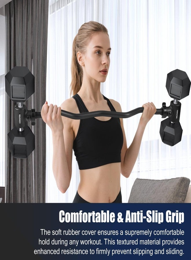 محول من الدمبل إلى الباربل، محول باربل EZ Curl بسعة 200 رطل، قضيب أوزان قابل للتعديل للياقة البدنية المنزلية، يناسب مقابض الدمبل القياسية من 1 إلى 1.5 بوصة لرفع الأثقال - Image 5