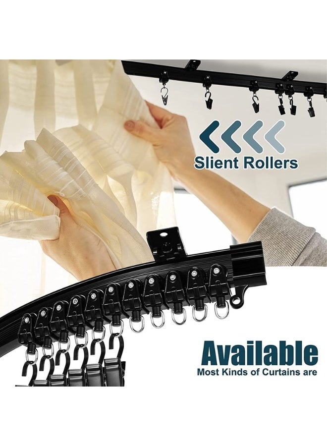 WALALLA Curved Ceiling Curtain Track Bendable Mount for Curtain Rail Bunk Bed Bay Window Room Divider Flexible Straight (Black,5 m/ 16.4 ft) - Image 3