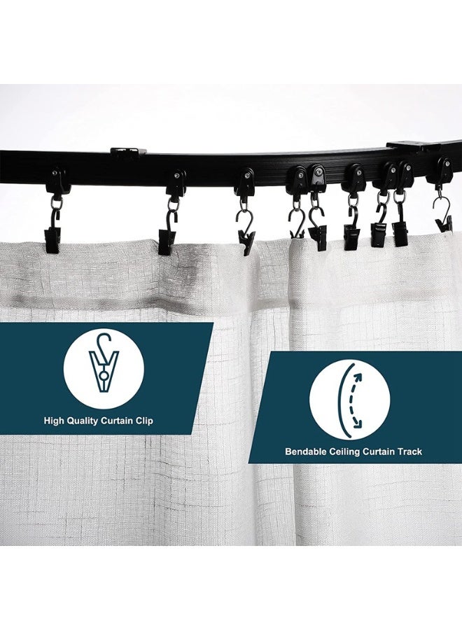 WALALLA Curved Ceiling Curtain Track Bendable Mount for Curtain Rail Bunk Bed Bay Window Room Divider Flexible Straight (Black,5 m/ 16.4 ft) - Image 5