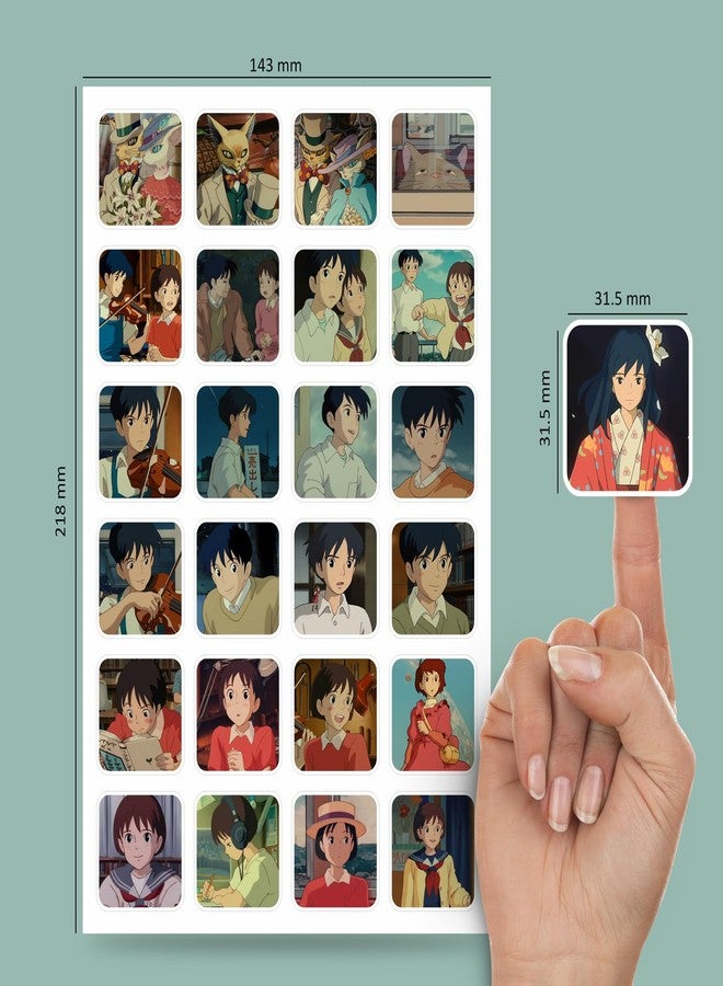NS Trading Studio Ghibli Anime Ver.2 Small Round Corner Stickers Sheets (Set of 4 Sheets / 96 Stickers) - Image 3