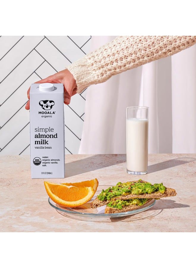 Mooala Organic Simple Almond Milk Vanilla, 32oz - 4 Ingredient, Shelf Stable, No Gums, No Oils, No Fillers, Unsweetened, Non-GMO, No Additives, Dairy Free Plant Based Milk, 6 pack - Image 3
