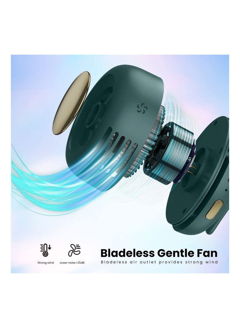 Mini Portable Fan, 360° Rotatable Small Personal Fan that Blow Cold Air with Clip Fan 3 Speeds, Portable USB Rechargeable Small Cooling Fan, Battery Powered Fan for Outdoor and Indoor (Green) - Image 3