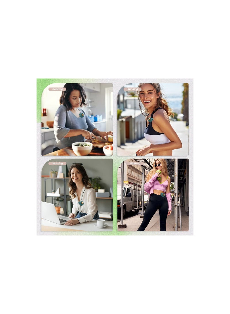 Mini Portable Fan, 360° Rotatable Small Personal Fan that Blow Cold Air with Clip Fan 3 Speeds, Portable USB Rechargeable Small Cooling Fan, Battery Powered Fan for Outdoor and Indoor (Green) - Image 2